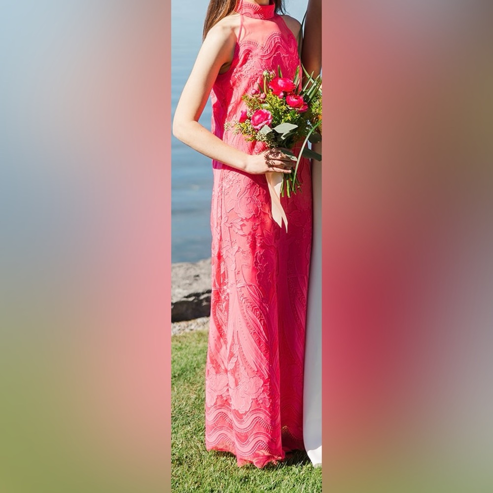 Ungaro Camila Mesh Lace Halter Maxi Dress - Picture 6 of 6